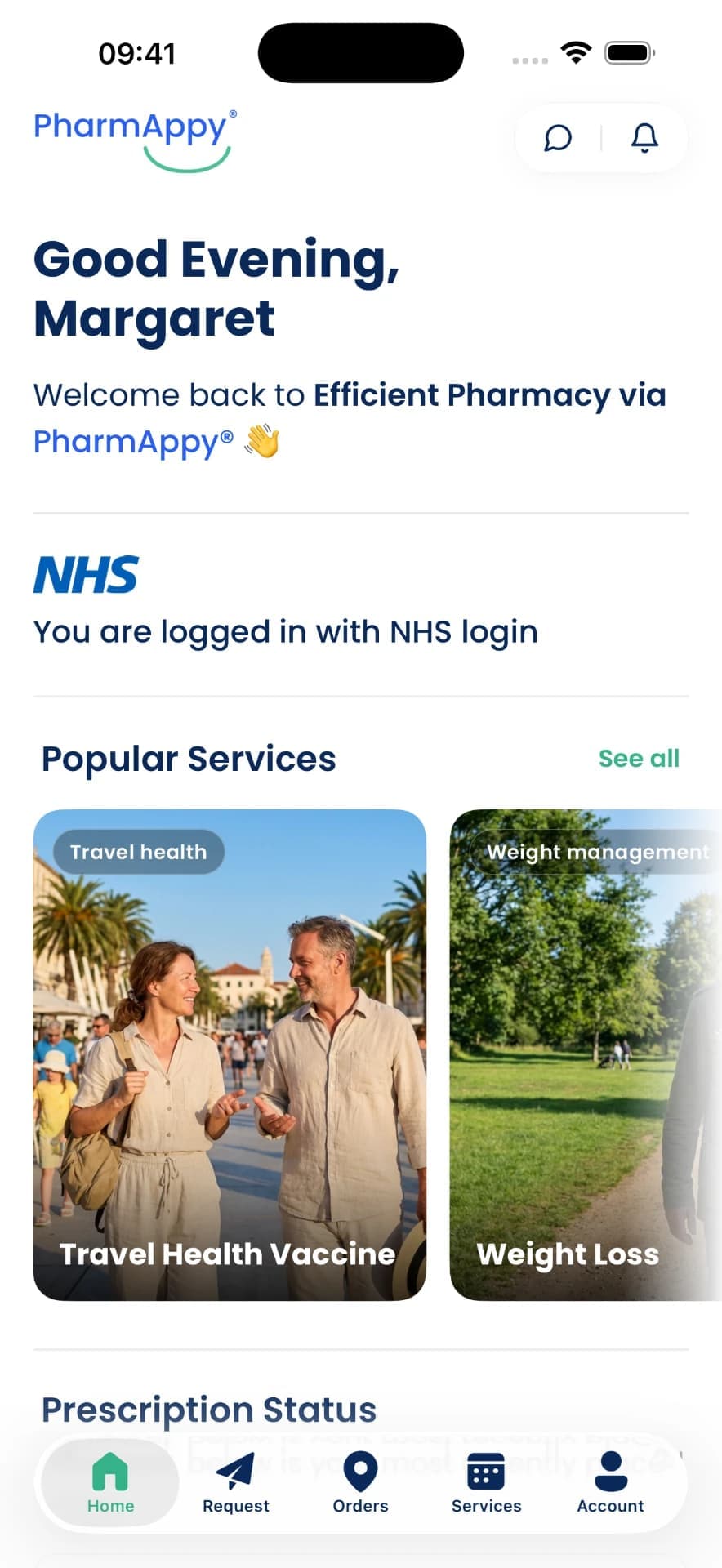 PharmAppy prescription app shown on a smartphone